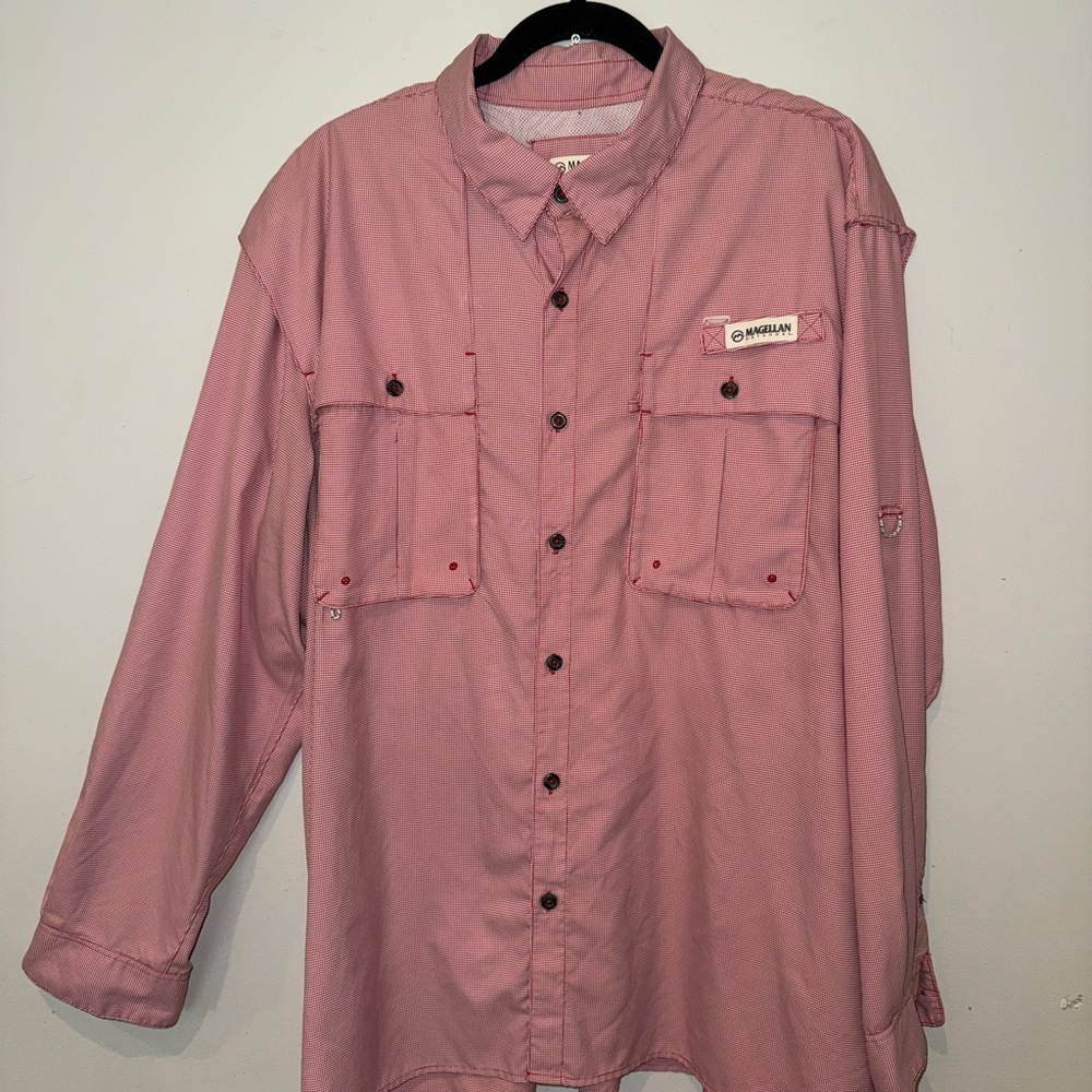 Magellan Outdoors Red Checkered Shirt
